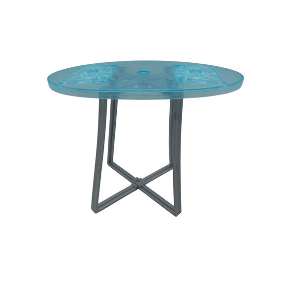 Barbie Doll House Dollhouse Furniture Tall Table Clear Blue Top Dream House 5" - Picture 1 of 3